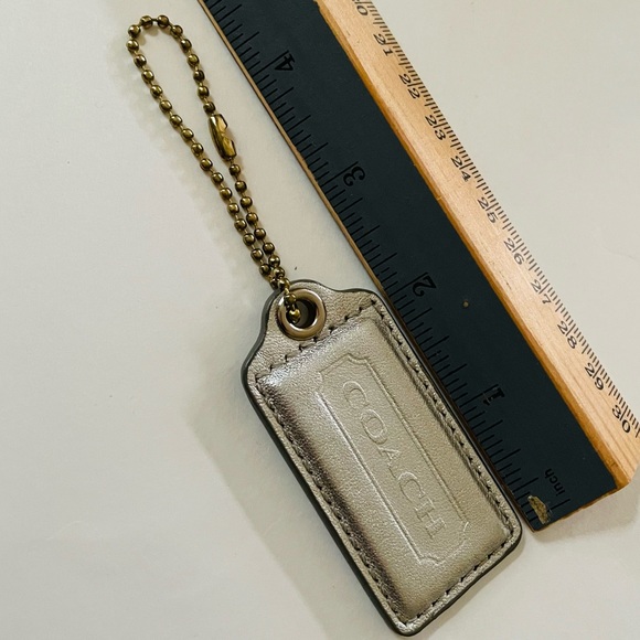 Coach Large Metallic Leather Handbag Tag - Picture 5 of 5